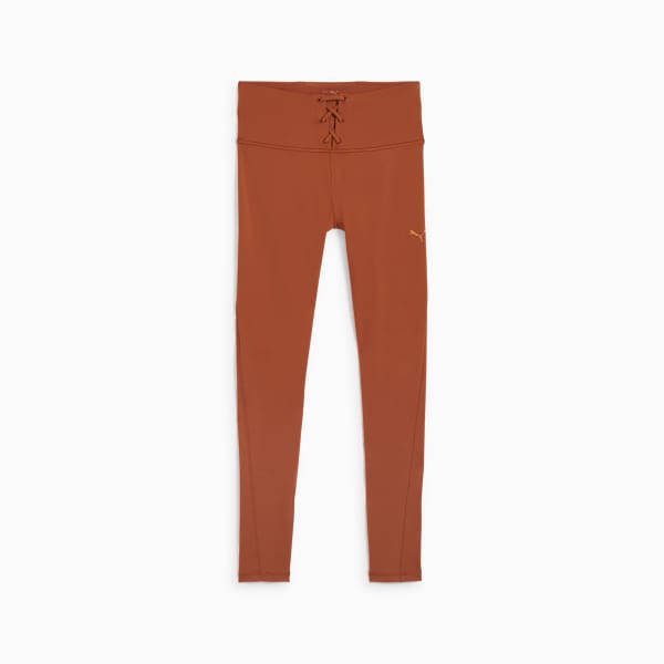 Women's Cloudspun Ribbed Training Tights, Teak, extralarge-IND