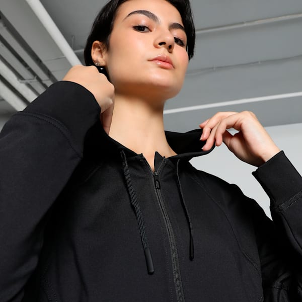 Women's Cloudspun Full-Zip Training Hoodie, PUMA Black, extralarge-IND