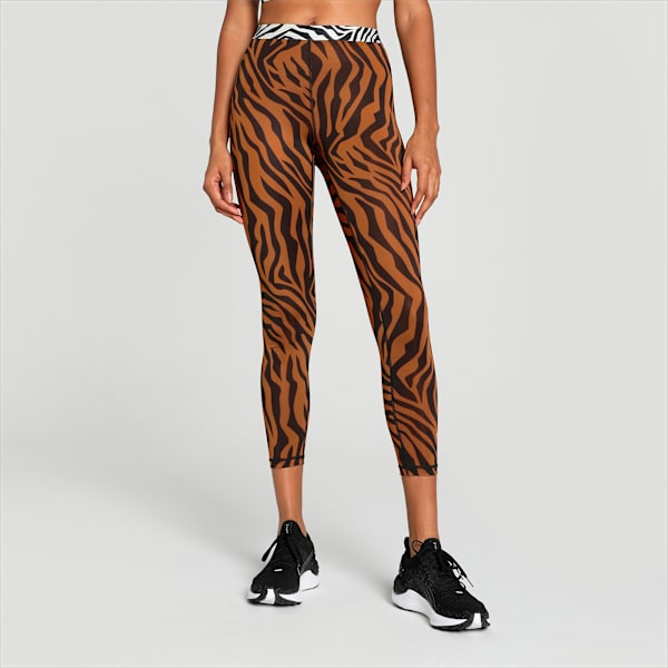 Animal Remix Women's High-Waisted 7/8 Training Tights, Teak, extralarge-IND