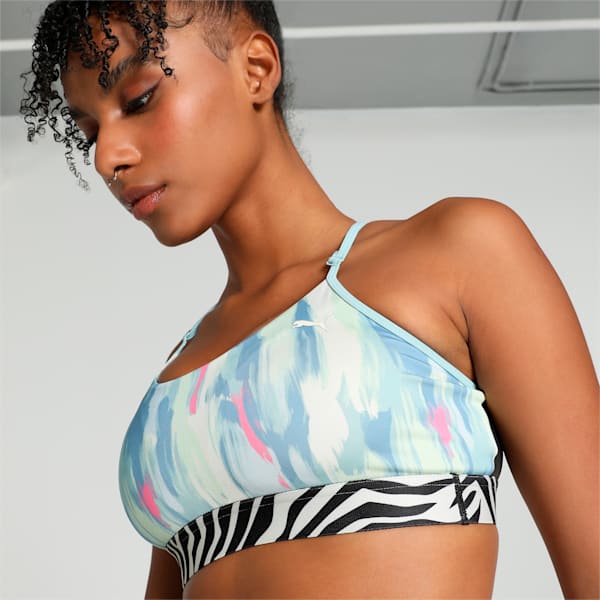 MOVE ANIMAL REMIX Women's Training Bra, Turquoise Surf-Zen Blue, extralarge-IND