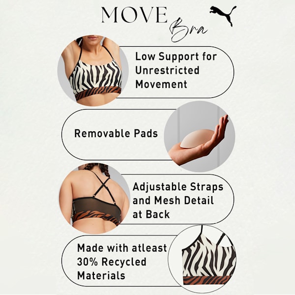 MOVE ANIMAL REMIX Women's Training Bra, Sugared Almond, extralarge-IND