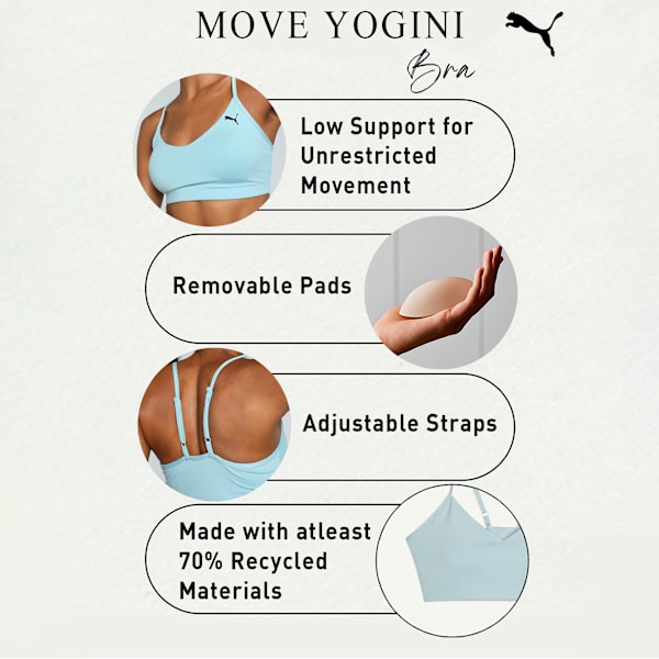 MOVE YOGINI STUDIO Women's Training Bra, Turquoise Surf, extralarge-IND