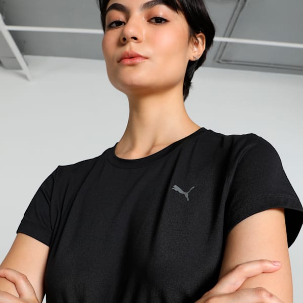 Studio Sheer Women's Training T-shirt, PUMA Black, extralarge-IND