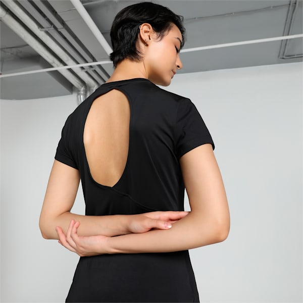 Studio Sheer Women's Training T-shirt, PUMA Black, extralarge-IND