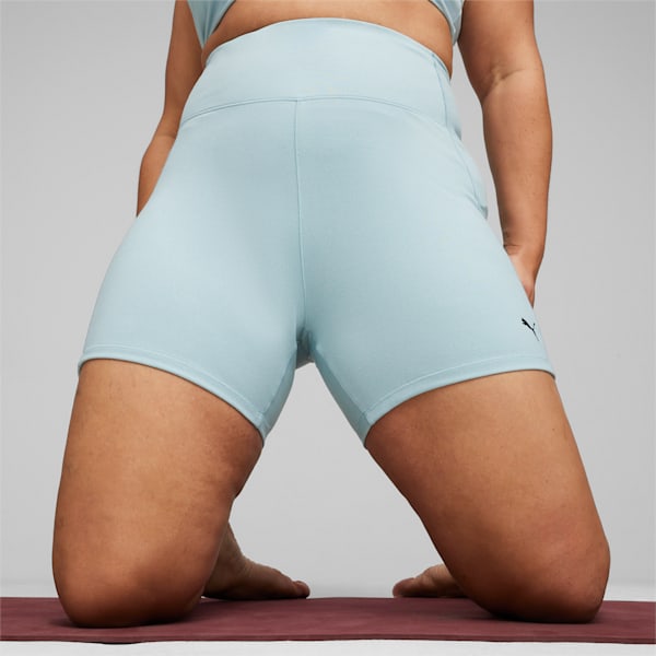 STUDIO FOUNDATIONS Women's Training Biker Shorts, Turquoise Surf Heather, extralarge-IND