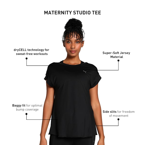 Maternity STUDIO Women's Training T-shirt, PUMA Black, extralarge-IND