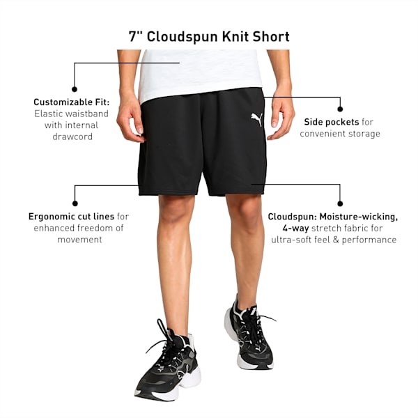 Cloudspun Men's Knit Training Shorts, PUMA Black, extralarge-IND