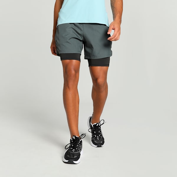 SEASONS 2-in-1 Men's Running Shorts, Mineral Gray-PUMA Black, extralarge-IND