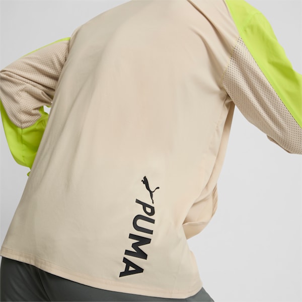 PUMA FIT Woven Men's Quarter Zip Sweater, Putty-Lime Pow, extralarge