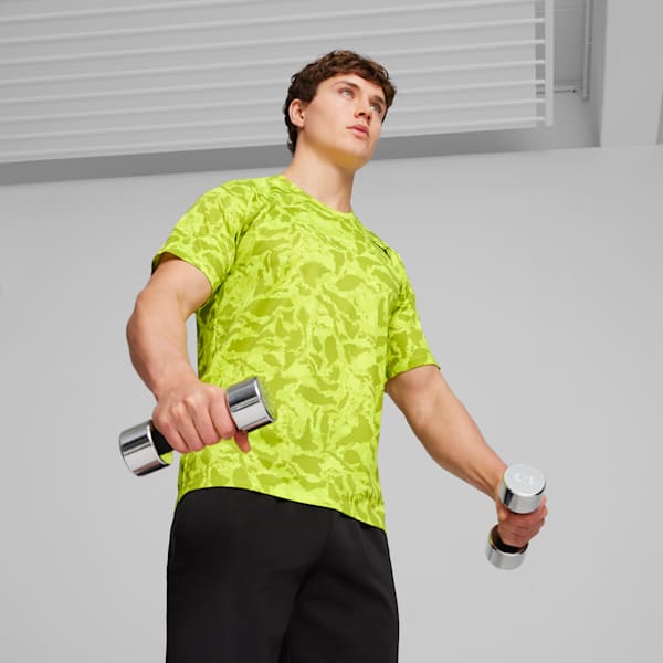 PUMA FIT Ultrabreathe Men's AOP Tee, Lime Pow-Q1 print, extralarge