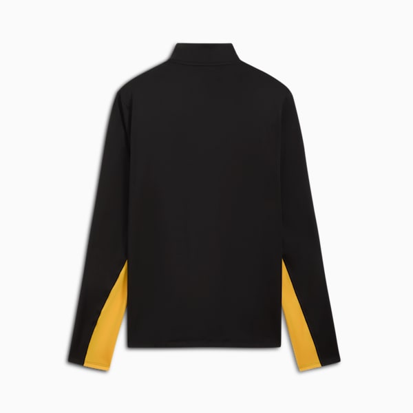 Sudadera de cuello con cremallera para hombre PUMA FIT Polyspan, PUMA Black-Yellow Sizzle, extralarge