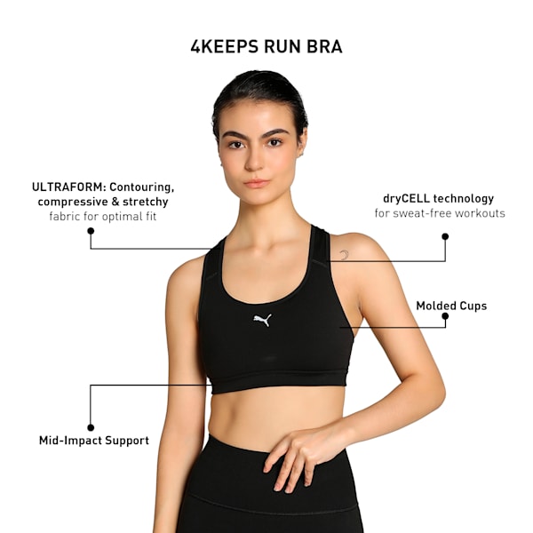 4KEEPS Women's Running Bra, PUMA Black, extralarge-IND
