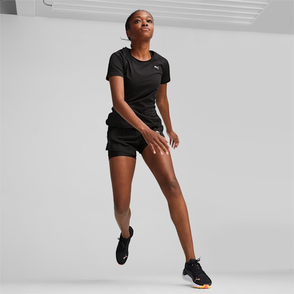 RUN CLOUDSPUN Women's Slim Fit Running T-shirt, PUMA Black, extralarge-AUS