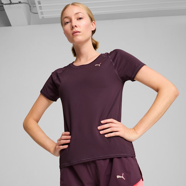 T-shirt de course CloudSpun Femme, Midnight Plum, extralarge