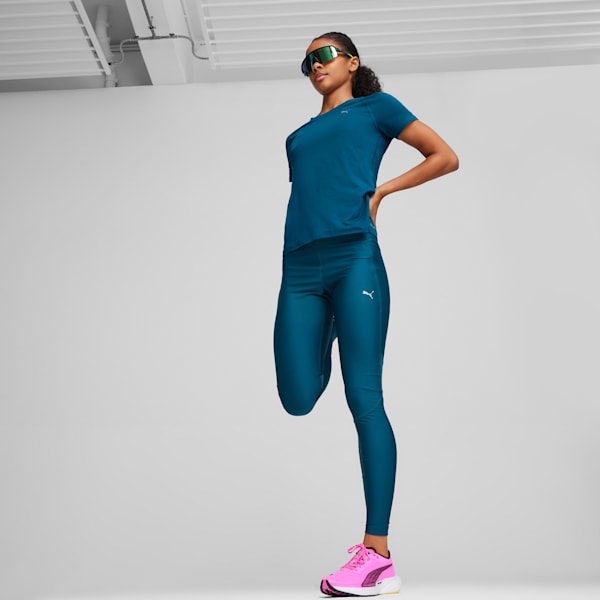 RUN ULTRAFORM High-Waisted Full-Length Women's Running Tights, Ocean Tropic, extralarge