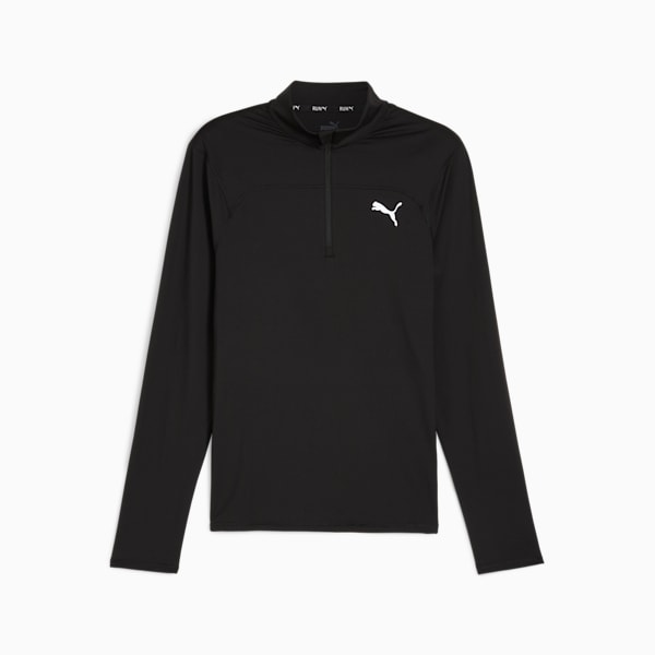 Sweat de running avec fermeture zippée 1/4 run Cloudspun Homme, PUMA Black, extralarge