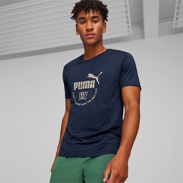 PUMA x FIRST MILE Men's Running T-shirt, Club Navy, extralarge-AUS