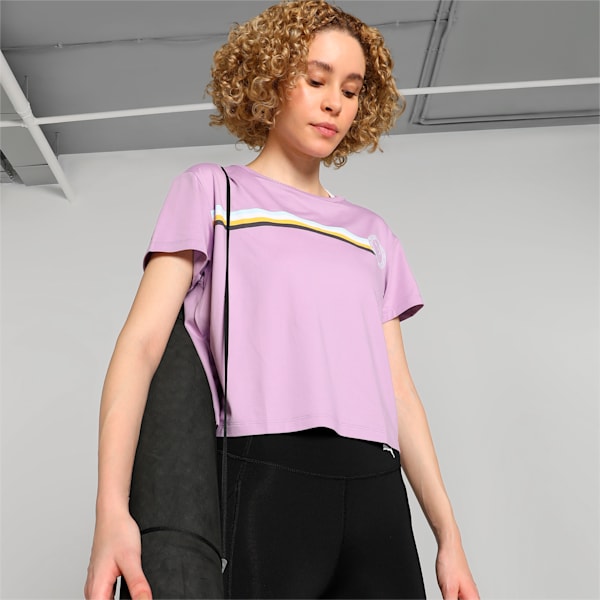 PUMA x lemlem Women's Training T-shirt, Vivid Violet, extralarge-IND