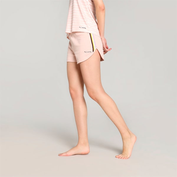PUMA x lemlem Women's Knit Shorts, Rose Quartz, extralarge-IND