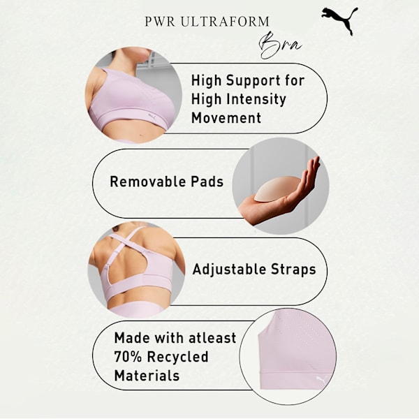 PWR ULTRAFORM Graphic Women's Running Bra, Grape Mist, extralarge-IND