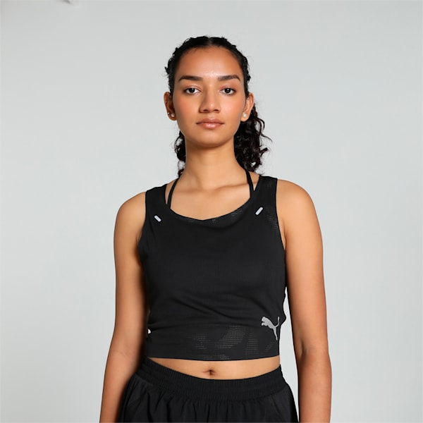 RUN ULTRASPUN Women's Running Crop Top, PUMA Black, extralarge-IND