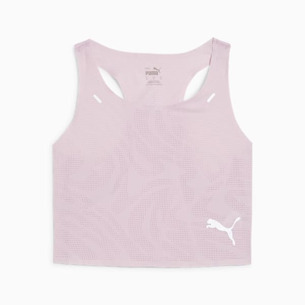 Crop Top de Running Mujer RUN ULTRASPUN, Grape Mist, extralarge