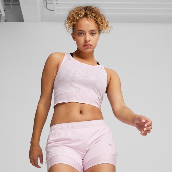 Crop Top de Running Mujer RUN ULTRASPUN, Grape Mist, extralarge