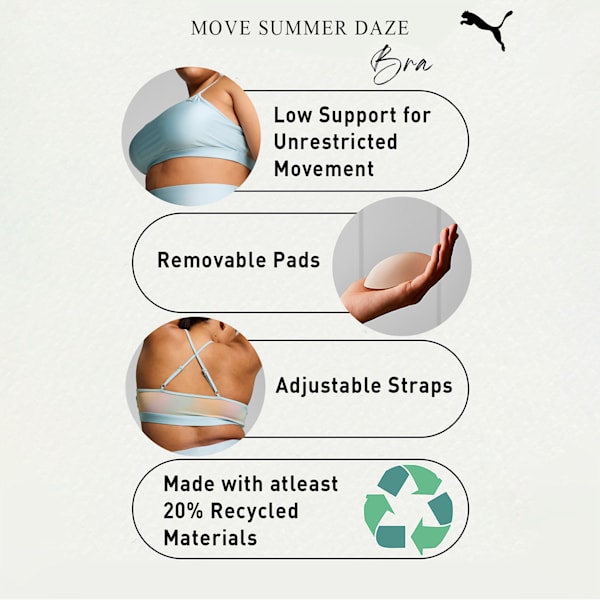 Move Summer Daze Women's Training Bra, Turquoise Surf, extralarge-IND