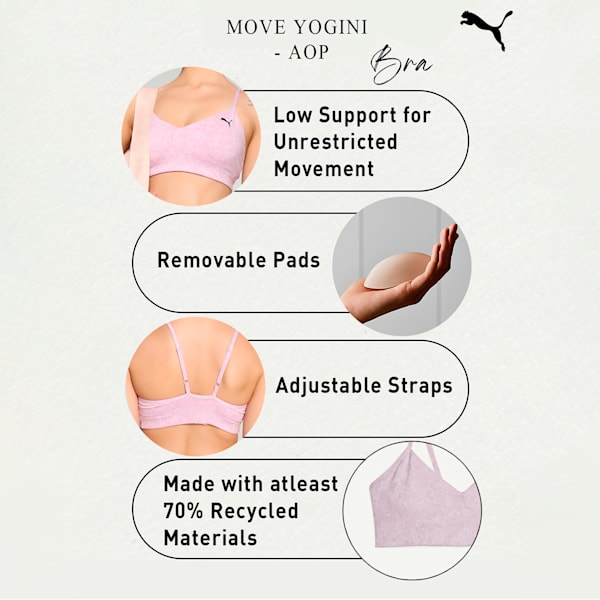 Move Women's Training Yogini Bra, Grape Mist, extralarge-IND