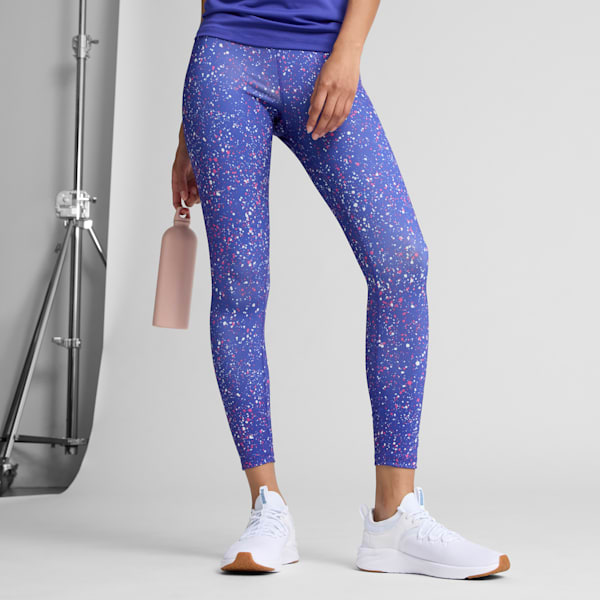 Collants d'entraînement 7/8 à taille haute Train Fave Femme, Lapis Lazuli-Stars AOP, extralarge