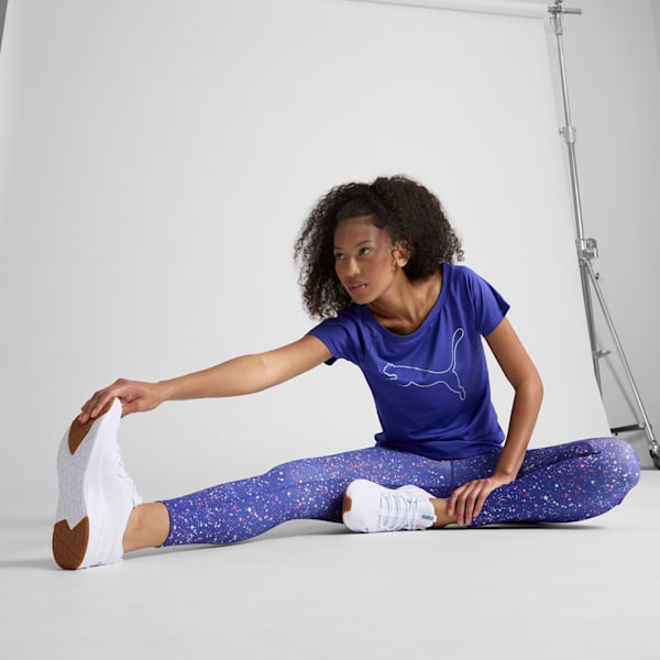 Train Fave Women's High Waisted 7/8 Training Tights, Lapis Lazuli-Stars AOP, extralarge