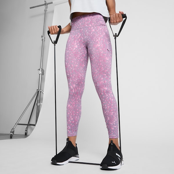Mallas 7/8 de entrenamiento con cintura alta para mujer Train Fave, Pale Plum-AOP, extralarge