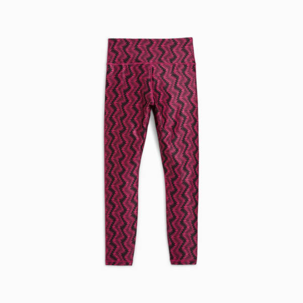 Train Fave Women's High Waisted 7/8 Training Tights, Garnet Rose-Zig Zag Print, extralarge-IND