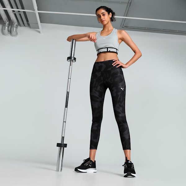 Train Fave Women's High Waisted 7/8 Training Tights, PUMA Black-Floral AOP, extralarge-IND