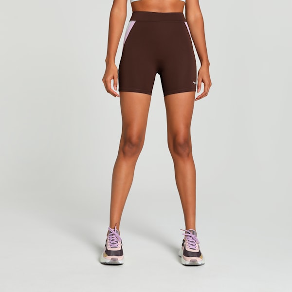 Shorts biker para mujer PUMA x lemlem, Dark Chocolate, extralarge