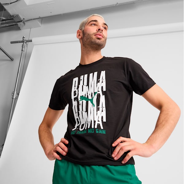 MEN’S GRAPHIC EMBLEM Training Tee, PUMA Black-PUMA White, extralarge