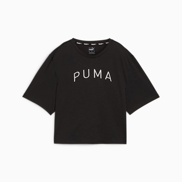 Women's Graphic Crop Move Training T-shirt, PUMA Black, extralarge-IDN