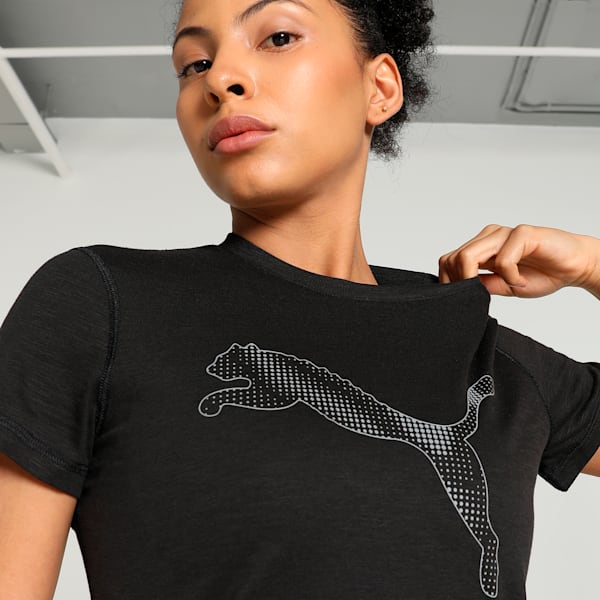 Psychedelic Women's Training T-shirt, PUMA Black-Q3 Graphic, extralarge-IND