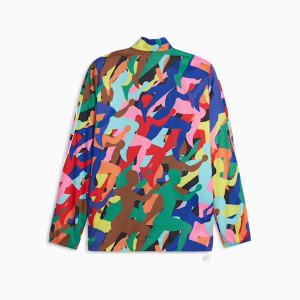 Chamarra de running PRIDE Favourite para hombre, Pop Red-multi color AOP, extralarge