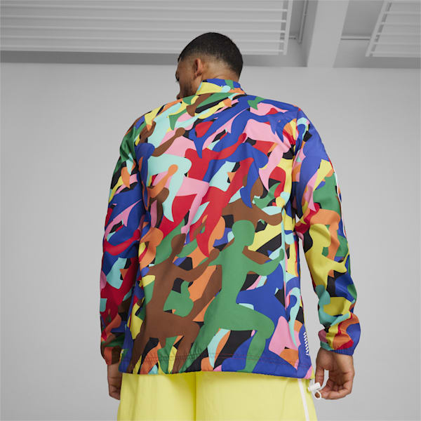 PRIDE Favourite Men's Running Jacket, Pop Red-multi color AOP, extralarge-IND