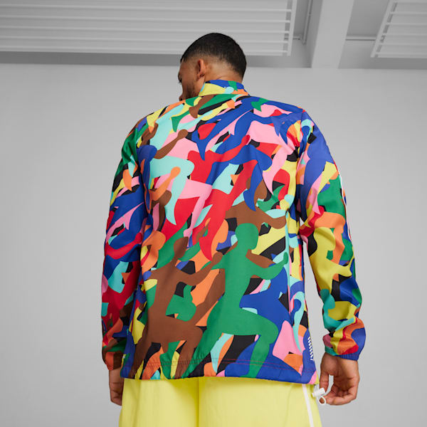 Chamarra de running PRIDE Favourite para hombre, Pop Red-multi color AOP, extralarge