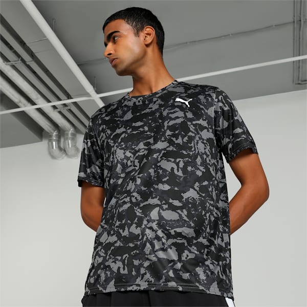 Train Fav Men's Printed Training T-shirt, PUMA Black-Q1 print, extralarge-IND