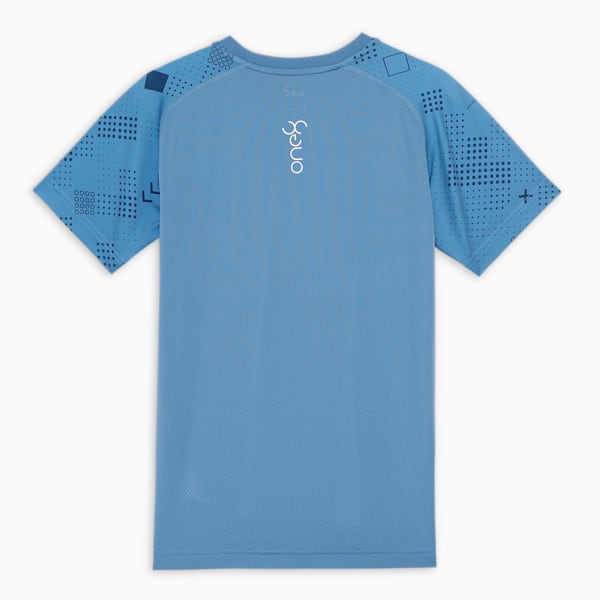 PUMA x one8 Boy's Printed Training T-shirt, Zen Blue-PUMA Black, extralarge-IND