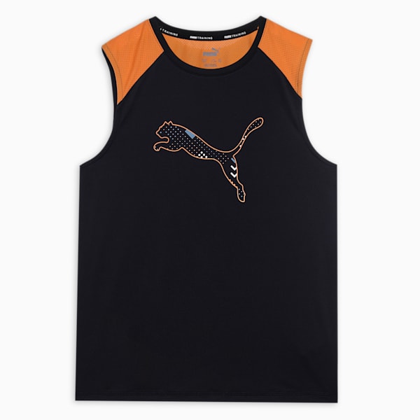 PUMA x one8 Boy's Training Tank, PUMA Black-Ginger Tea, extralarge-IND