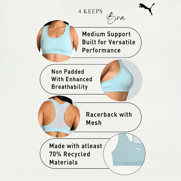 4 KEEPS Women's Training Bra, Turquoise Surf, extralarge-IND