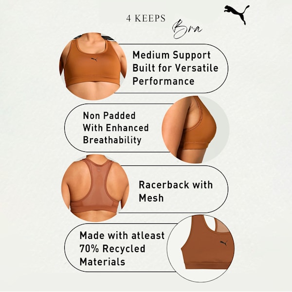 4 KEEPS Women's Training Bra, Teak, extralarge-IND