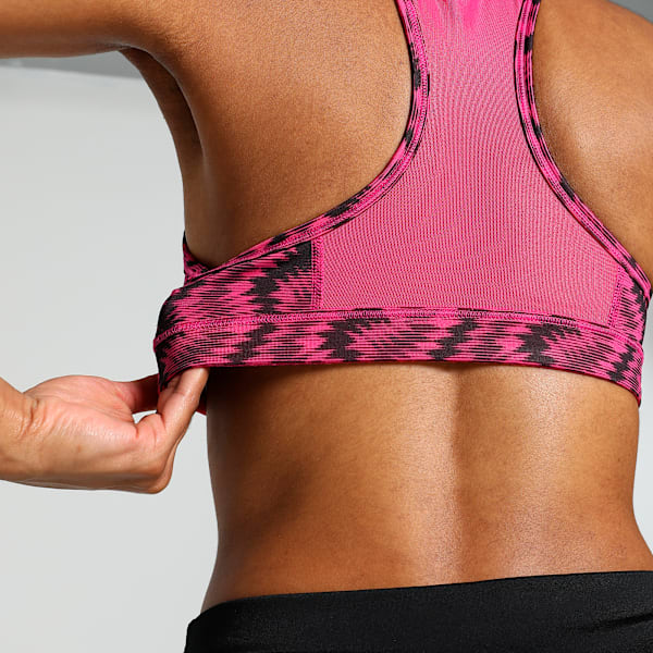 4KEEPS Training Bra, Garnet Rose-Zebra AOP