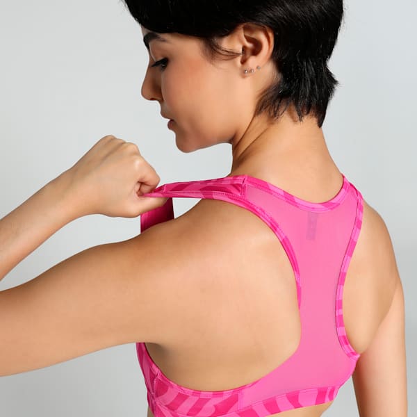 4KEEPS Women's Training Bra, Garnet Rose-Zebra AOP, extralarge-IND