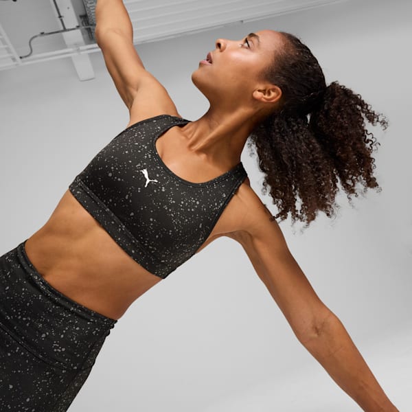 4KEEPS Women's Training Bra, PUMA Black-Stars AOP, extralarge