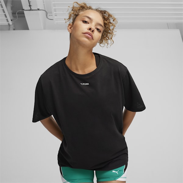 ウィメンズ トレーニング プーマ フィット オーバーサイズ 半袖 Tシャツ, PUMA Black, extralarge-JPN